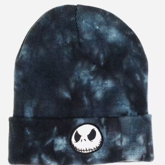 Disney Other - Disney Parks Jack Skellington Beanie Black Tie-Dye Knitted Hat - NEW